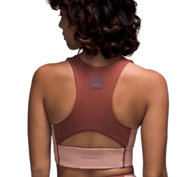Lululemon 2 Hike To Swim Crop Top Sports Bra‎ Brown Tan Gorpcore Athletic New - Picture 7 of 7